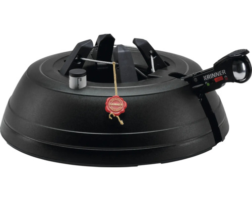 Pied pour sapin de Noël Krinner Ultra Grip+ XL plastique hauteur d’arbre max. 3 m diamètre de tronc max. 12 cm noir Support pour arbre de Noël avec technique de traction par câble et indicateur de niveau d''eau