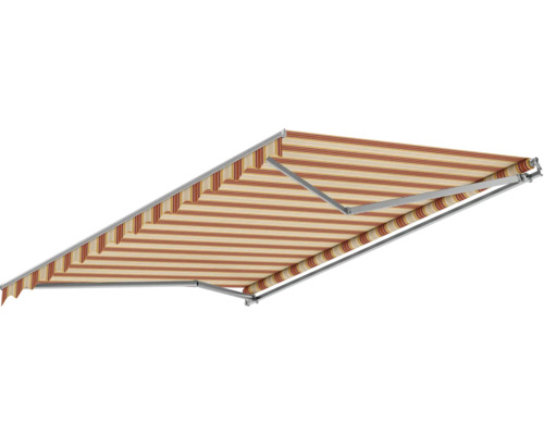 Gelenkarmmarkise 3x2,5 Stoffdessin 5996 (Sunset Stripes) Gestell RAL 9006 weißaluminium Handkurbel Rechts inkl. Handlurbel Gelenkarmmarkise 3x2,5 Stoffdessin 5996 (Sunset Stripes) Gestell RAL 9006 weißaluminium Handkurbel Rechts inkl. Handlurbel
