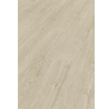 Heller Laminatboden mit Holzoptik.