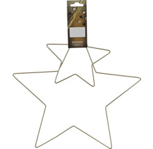Deux étoiles en fil de fer doré pour la décoration