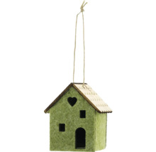 Dekoratives grünes Haus aus Filz mit Aufhängeschnur