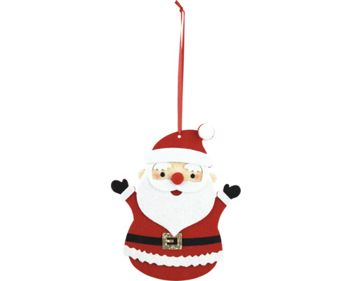 Weihnachtsbaumanhänger Santa Filz 0,5 x 15 x 19 cm Santa Claus Weihnachtsanhaenger aus Filz mit Aufhaengeband