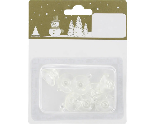 Ventouses avec crochets plastique Ø 5 cm transparent 8 pièces Ventouses en plastique en paquet