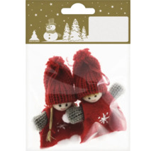 Deux figurines pour sapin de Noël dans un emballage.