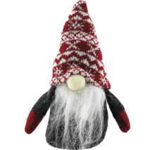 Dekofigur Zwerg mit gestrickter Mütze und Bart