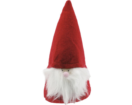 Objet décoratif lutin-Saint-Nicolas en feutre/tissu 7,5 x 8,5 x 15 cm rouge/blanc Gnome de Noël avec bonnet rouge et barbe blanche