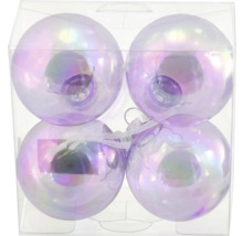 Quatre boules de Noël dans une boîte