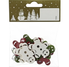 Figurines décoratives en bois en forme de pain d''épices dans un emballage