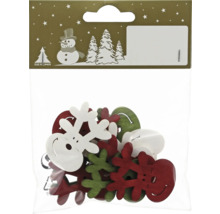 Paquet de décorations de Noël en bois en forme de rennes à parsemer