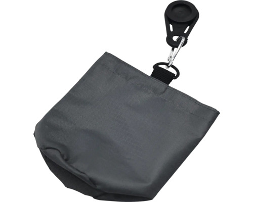Sac à friandises gris avec clip de fixation.