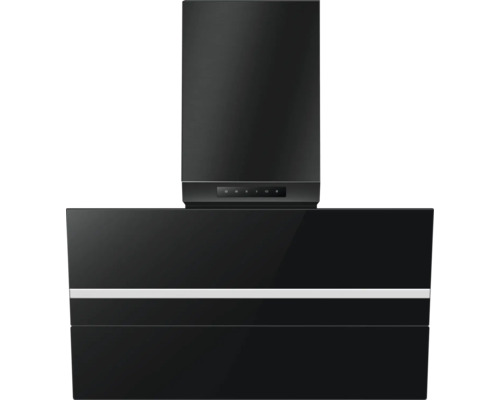 Hotte inclinée Wolkenstein WS49-90B lxp 89,6 x 29,7 cm noir Hotte de cuisine noire