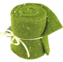 Rouleau de feutre vert avec des éclats blancs et un ruban