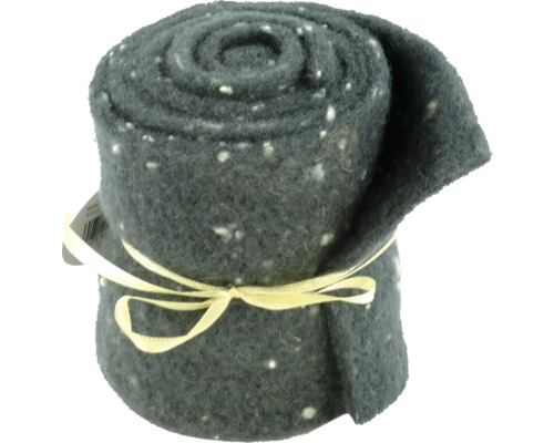Tapis de feutre gris enroulé avec ruban