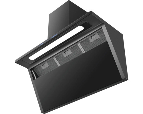 Hotte d''extraction murale avec éclairage LED et filtres à graisse métalliques