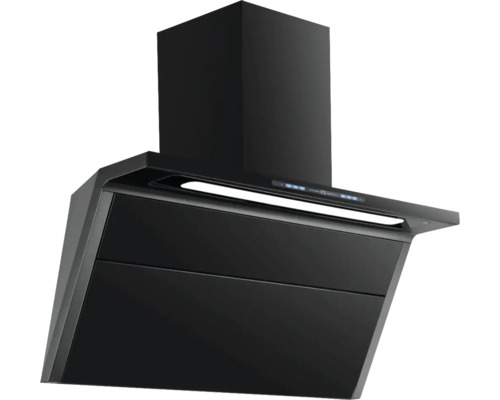 Hotte de cuisine noire à montage mural