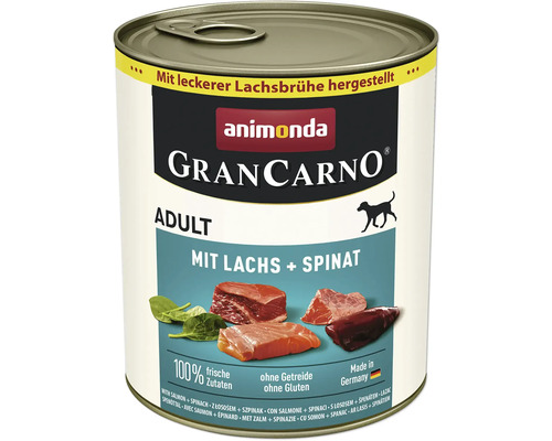 Pâtée pour chien animonda Gran Carno Adult saumon + épinards 800 g