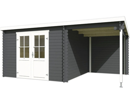 Holzgartenhaus mit Doppeltür und Vordach