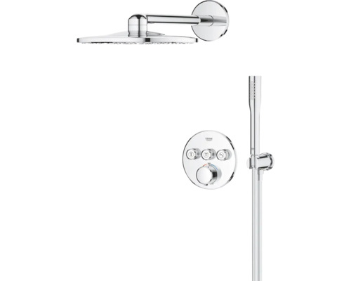 Grohe Quickfix Unterputz Thermostat Dusche PRECISION SMART CONTROL chrom 34874000 Duschsystem mit Kopfbrause, Handbrause und Thermostat
