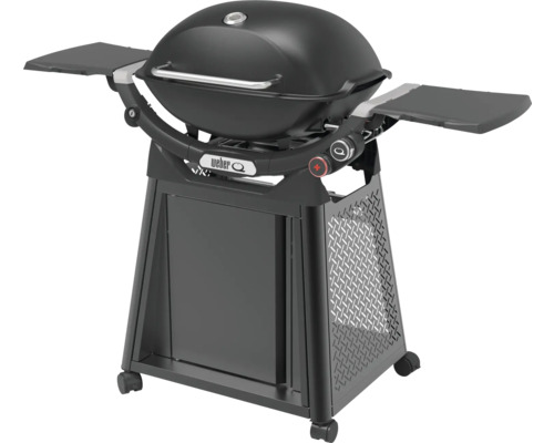 Barbecue à gaz Weber avec deux tablettes latérales et châssis