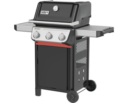 Barbecue à gaz Weber Spirit avec trois brûleurs, thermomètre et tablettes latérales