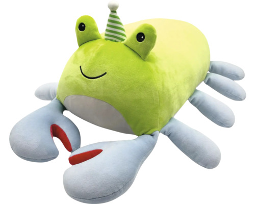 Coussin décoratif crabe jaune 70 cm Peluche crabe avec chapeau de fête