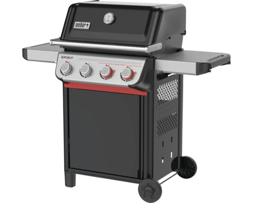 Barbecue à gaz Weber Spirit avec quatre brûleurs, thermomètre et tablettes latérales