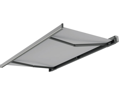 Store banne à coffre intégral 3,5x2,5 motif de la toile 5819 (Boulder) châssis DB703 gris foncé moteur à droite y compris éclairage LED (barre de charge), télécommande