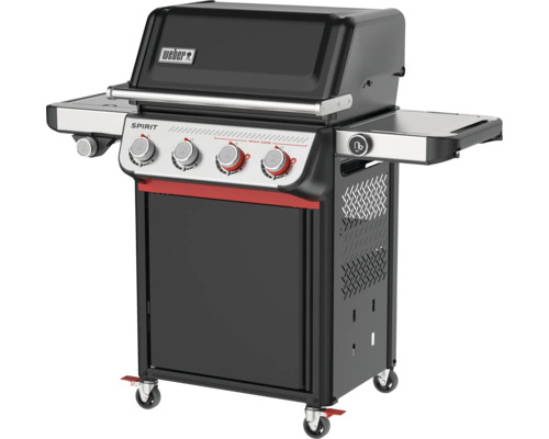 Barbecue à gaz Weber Spirit avec quatre brûleurs et deux tables latérales