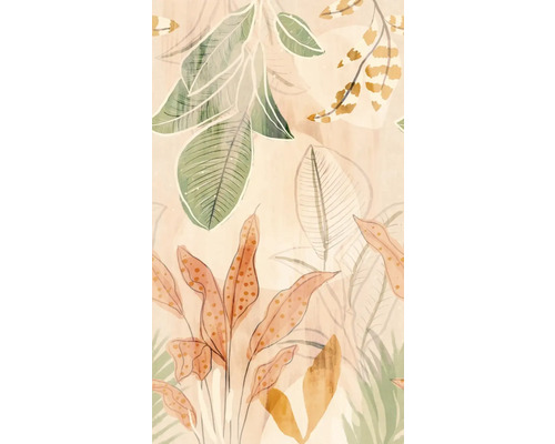 Illustration avec des feuilles tropicales