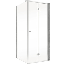 Cabine de douche avec entrée d''angle et porte pivotante