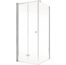 Cabine de douche avec entrée d''angle et verre clair