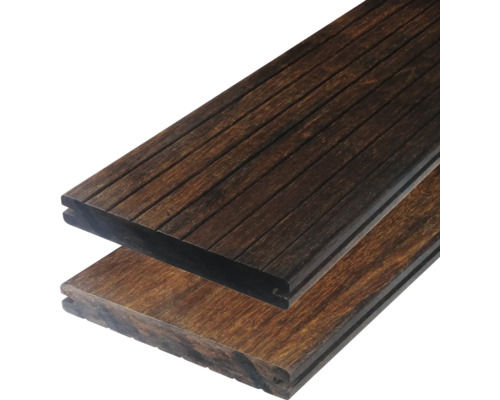 Handmuster zu Konsta Terrassendiele Bambus Vollprofil geriffelt/glatt 1860 x 139 x 18 mm dunkelbraun