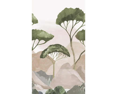 Illustration von Bäumen und Hügeln