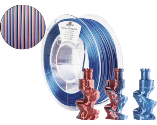 Bobine de filament d''impression 3D en plastique et figurines imprimées en 3D