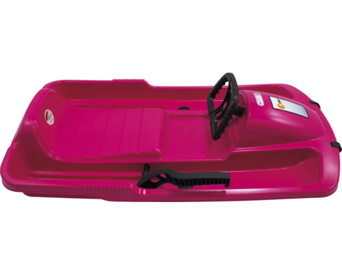 Luge rose avec volant et frein pour enfants