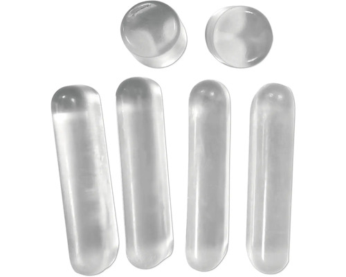 Transparente Quarzglasstopfen in verschiedenen Größen