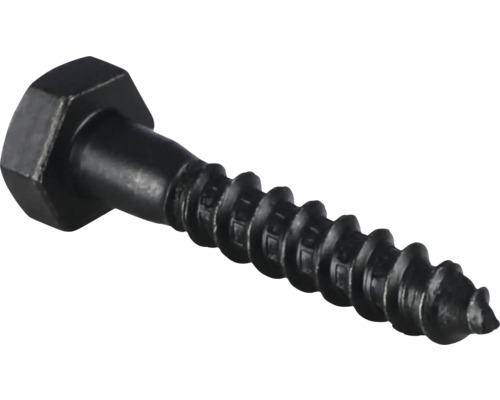 Vis à bois noire avec tête hexagonale