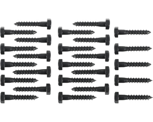 Plusieurs vis à bois à tête hexagonale