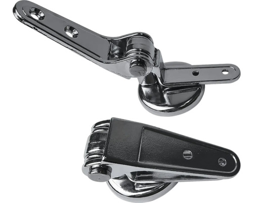 Zwei Toilettendeckel Scharniere aus Metall