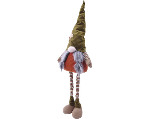 Figurine décorative en tissu en forme de gnome avec des jambes rayées et un bonnet pointu