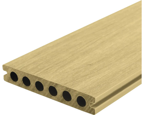 Handmuster zu Konsta WPC Terrassendiele Nativo Eiche Hohlkammerprofil 22,5x138 mm Hellbraun