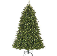 Sapin de Noël artificiel décoré avec des lumières sur un support
