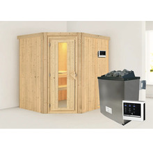 Sauna mit Saunaofen und Steuerung