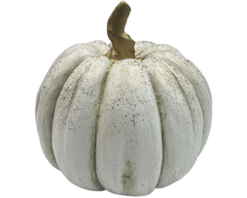 Figurine décorative de citrouille blanche avec tige dorée