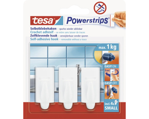 Crochets adhésifs Tesa Powerstrips pour une fixation sans percer ni visser
