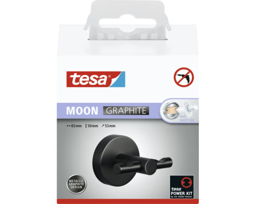 Patère Tesa Moon Graphite avec emballage Power Kit