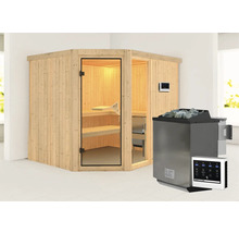 Sauna mit Ofen und Steuerung