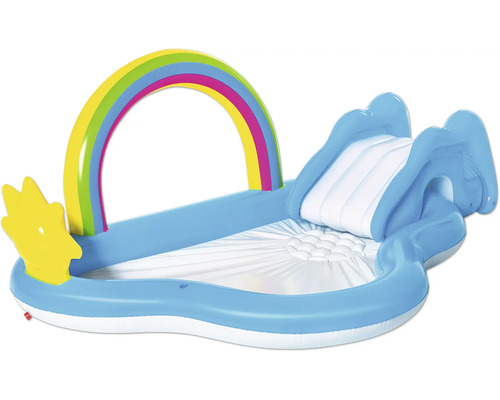Aufblasbares Planschbecken mit Rutsche und Regenbogen