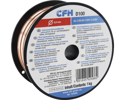Fil de soudure CFH D100, diamètre 0,8 mm, 1 kg