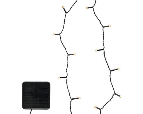 Guirlande lumineuse LED solaire basique Lumineo 9 m 192 LED couleur d'éclairage blanc chaud Guirlande solaire avec ampoules LED